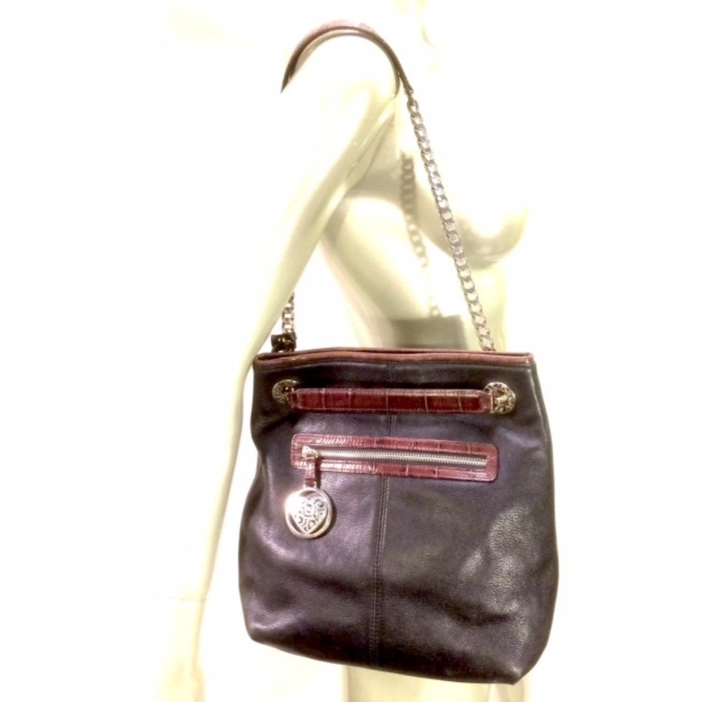 Brighton Mock Croc Pebbled Leather Shoulder Bag